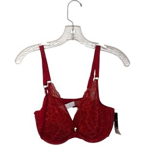 Chantelle Elegant Red Lace Bra in Size 38C